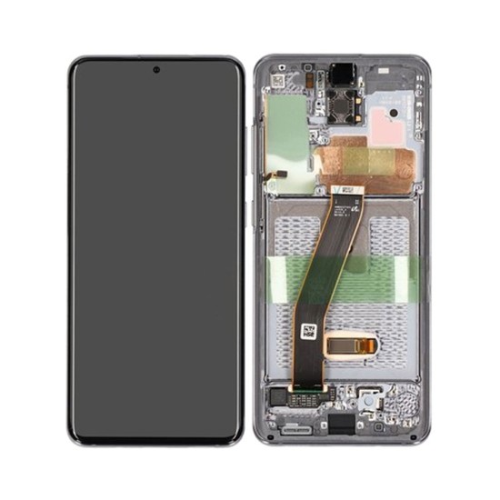 Touch+Display with Frame Samsung Galaxy S20/SM-G980/S20 5G/SM-G981 6.2" Service Pack (GH82-22131B/22123B) White